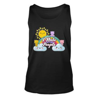 Funny Cute I Hate People Unisex Tank Top - Monsterry