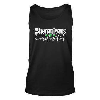 Funny Cute St Patricks Day Shenanigans Coordinator Unisex Tank Top - Monsterry CA