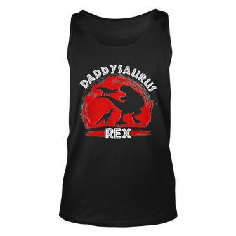 Funny Daddysaurus Rex Fathers Day Unisex Tank Top - Monsterry DE