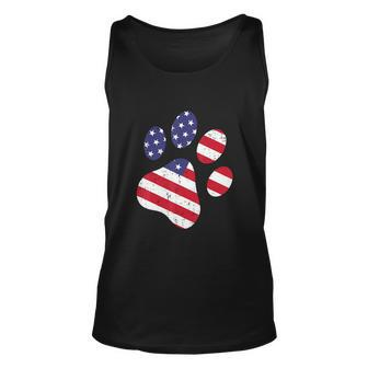 Funny Dog Paw American Flag Cute 4Th Of July Unisex Tank Top - Monsterry