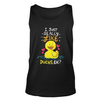 Funny Duck Ducks Rubber Gift Unisex Tank Top - Monsterry CA
