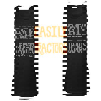Funny Easily Distracted By Tractors Gift Cool Farm Farming V3 Unisex Tank Top - Thegiftio