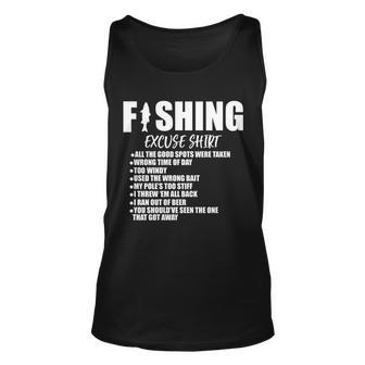 Funny Fishing Excuses V2 Unisex Tank Top - Monsterry AU