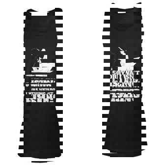Funny Fishing Thinking Of Fishing Graphic Design Printed Casual Daily Basic Unisex Tank Top - Thegiftio