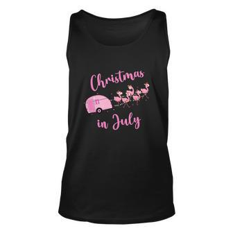 Funny Flamingo Pink Christmas In July Unisex Tank Top - Monsterry