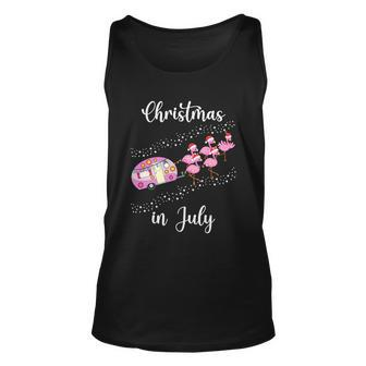 Funny Flamingo Pink Retro Camping Car Christmas In July Great Gift Unisex Tank Top - Monsterry CA