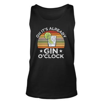 Funny Gin Tonic Lovers Quotes Oh Its Gin Oclock Men Women Tank Top Graphic Print Unisex - Thegiftio UK