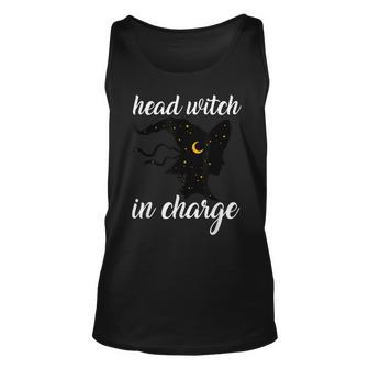 Funny Halloween Head Witch In Charge Unisex Tank Top - Seseable