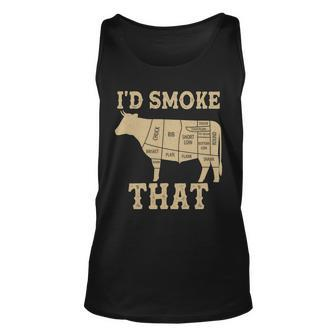 Funny Id Smoke That Cattle Meat Cuts Tshirt Unisex Tank Top - Monsterry