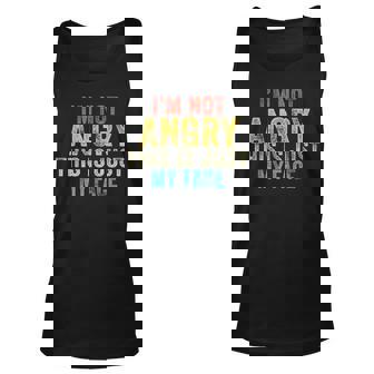 Funny Im Not Angry This Is Just My Face Vintage Retro Men Women Tank Top Graphic Print Unisex - Thegiftio
