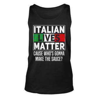 Funny Italian Lives Matter Cook Novelty Gift Italy Flag Men Women Tank Top Graphic Print Unisex - Thegiftio UK