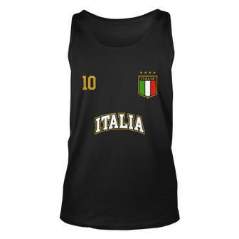 Funny Italy Soccer Team Gift Number 10 Sports Italian Flag Gift Unisex Tank Top - Monsterry