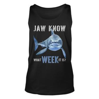 Funny Jaw Know What Week It Is Shark 2022 Funny Shark Kids Unisex Tank Top - Thegiftio UK