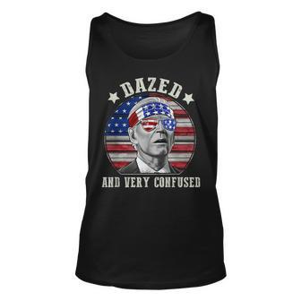 Funny Joe Biden Dazed And Very Confused 4Th Of July 2022 V2 Unisex Tank Top - Seseable