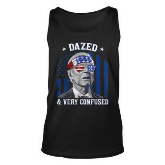 Funny Joe Biden Dazed And Very Confused 4Th Of July 2022 V3 Unisex Tank Top - Seseable