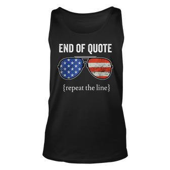 Funny Joe Biden End Of Quote Repeat The Line V2 Unisex Tank Top - Seseable