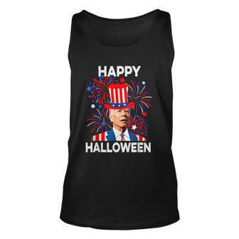 Funny Joe Biden Happy Halloween Confused For 4Th Of July V2 Unisex Tank Top - Monsterry