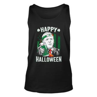 Funny Leprechaun Biden Happy Halloween For St Patricks Day Tshirt Unisex Tank Top - Monsterry