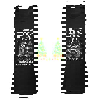 Funny Lighting Xmas Tree Lets Get Lit Christmas In July Cute Gift Men Women Tank Top Graphic Print Unisex - Thegiftio