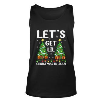 Funny Lighting Xmas Tree Lets Get Lit Christmas In July Cute Gift Unisex Tank Top - Monsterry