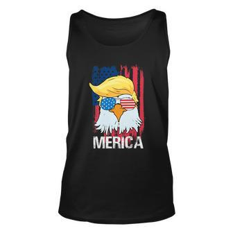 Funny Merica Trump Bald Eagle 4Th Of July Us Flag Men Women Unisex Tank Top - Monsterry