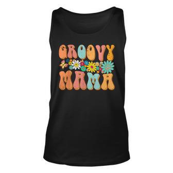 Funny Retro Groovy Birthday Family Matching Cute Groovy Mama Unisex Tank Top - Seseable