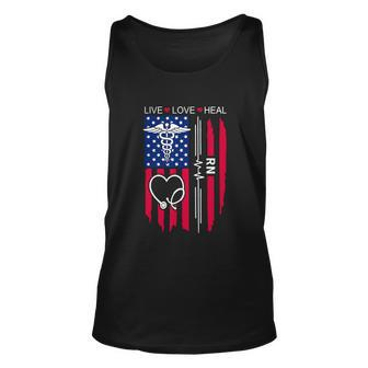 Funny Rn Nurse Us Flag For 4Th Of July Unisex Tank Top - Monsterry AU