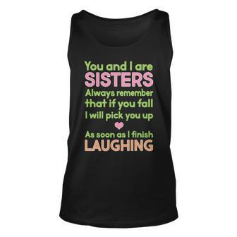 Funny Sisters Laughing Tshirt Unisex Tank Top - Monsterry