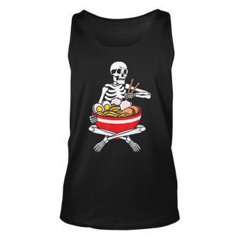 Funny Skeleton Ramen Halloween Anime Lover Kawaii Neko Men Women Tank Top Graphic Print Unisex - Thegiftio UK