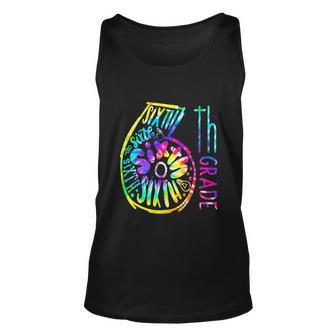 Funny Tie Dye Six 6Th Grade Typography Back To School Unisex Tank Top - Monsterry