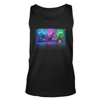 Funny Trex Dinosaurs Rock Band Concert Unisex Tank Top - Monsterry AU