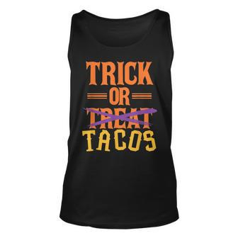 Funny Trick Or Treat Tacos Halloween Costume Gift Unisex Tank Top - Seseable