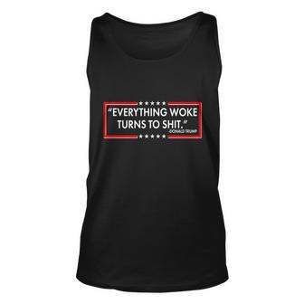 Funny Trump Everything Woke Turns To Shit Unisex Tank Top - Monsterry DE