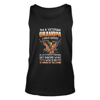 Funny Veteran Gift Grandpa Proud Vet Grandfather Fathers Day Gift Tshirt Unisex Tank Top - Monsterry DE