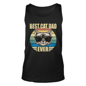Funny Vintage Cat Daddy Tee Fathers Day Best Cat Dad Ever Unisex Tank Top - Monsterry CA