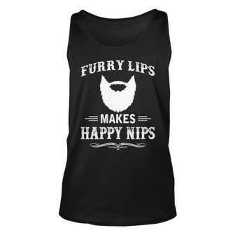 Furry Lips Make Happy Nips Unisex Tank Top - Seseable