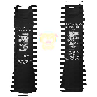 Gamer Funny Pug Lover Video Games Dog Pug Gaming Unisex Tank Top - Thegiftio