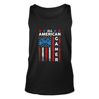 Gamer Patriotic Video Game 4Th Of July Usa Flag Unisex Tank Top - Monsterry AU