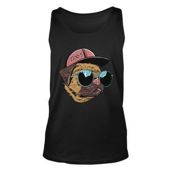 Gangster Pug Dog Hipster Cool Shades Unisex Tank Top - Monsterry