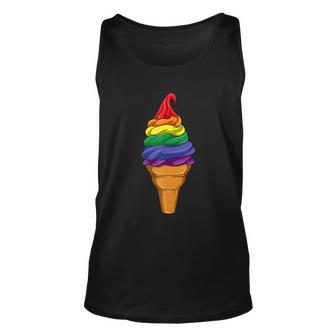 Gay Ice Cream Lgbt Pride Rainbow Ice Cream Pride Month Unisex Tank Top - Thegiftio