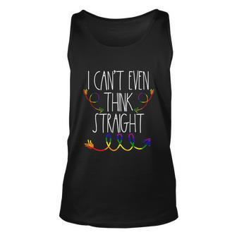 Gay Pride I Cant Think Straight Lgbtq Stuff Bisexual Queer Funny Gift Unisex Tank Top - Thegiftio UK