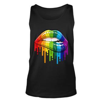 Gay Pride Lips V2 Unisex Tank Top - Monsterry DE