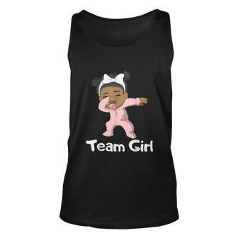 Gender Reveal Party Team Girl Cute Dabbing Black Baby Unisex Tank Top - Monsterry AU