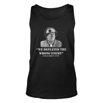 General George S Patton We Defeated The Wrong Enemy Quote Men Women Tank Top Graphic Print Unisex - Thegiftio UK