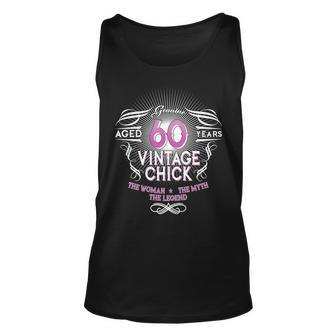 Genuine Aged 60 Years Vintage Chick 60Th Birthday Tshirt Unisex Tank Top - Monsterry