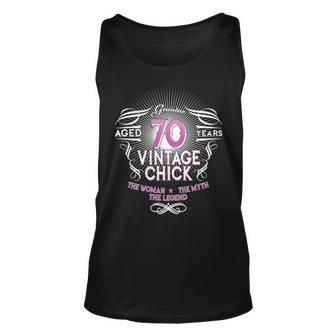 Genuine Aged 70 Years Vintage Chick 70Th Birthday Tshirt Unisex Tank Top - Monsterry
