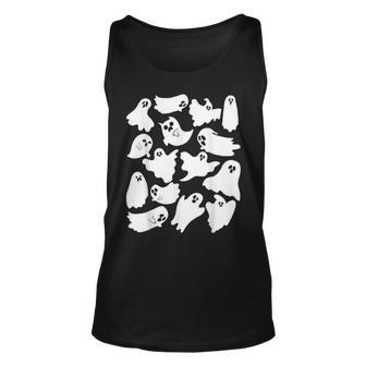Ghost Graphic Spooky Season Many Ghosts Faces Halloween Kids Unisex Tank Top - Seseable