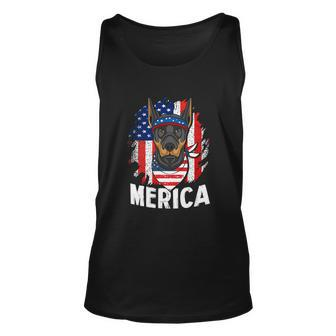 Gift For Dog 4Th Of July American Flag Patriotic Unisex Tank Top - Monsterry