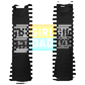 Girl Dad Distressed Color Block Unisex Tank Top - Thegiftio