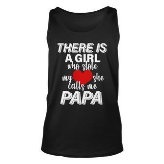Girl Who Stole My Heat Calls Me Papa Fathers Day Tshirt Unisex Tank Top - Monsterry UK